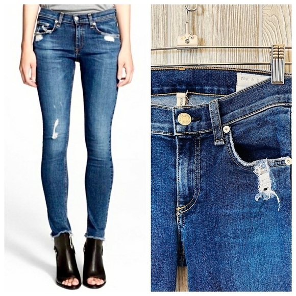rag & bone Denim - RAG & BONE - La Paz Skinny Jeans Distressed Luxury Denim Size 26 Womens